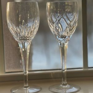 Set of two vintage Rogaska lead crystal water goblets. Excellent condition.
